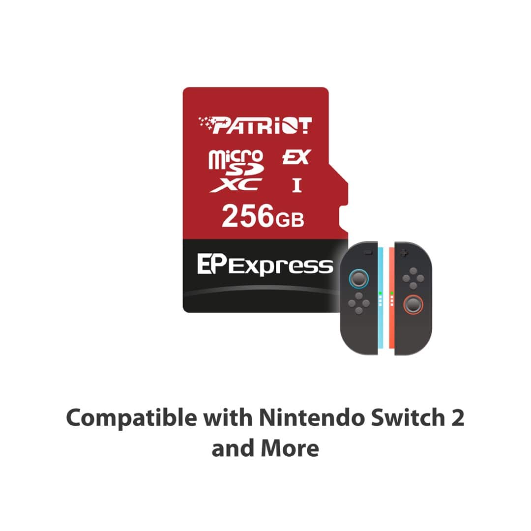Patriot EP Micro SDXC Express 256GB 800/600 MB/s U3, Nintendo — zdjęcie 1 z 5