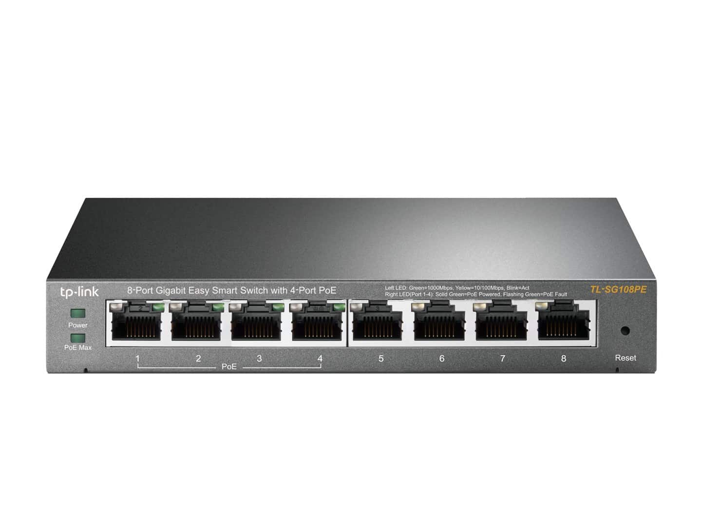 Switch TP-Link TL-SG108PE (8 portów 10/100/1000 Mbps) — zdjęcie 1 z 4