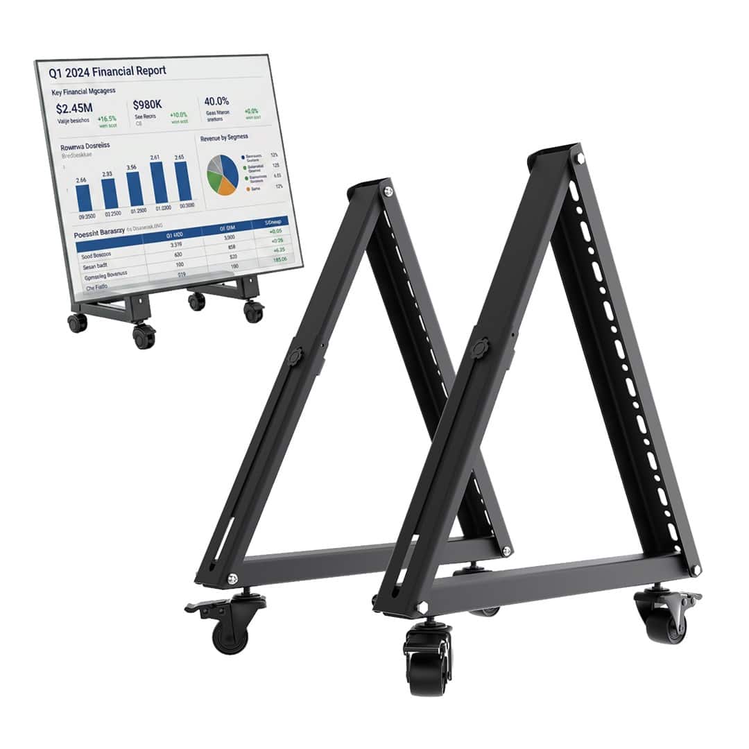 MACLEAN WÓZEK / STOJAK PODŁOGOWY DO TV, 37-80", MAX. VESA 800X400, MAX. 75KG, MOBILNY, BLOKADA KÓŁ MC-183 — zdjęcie 1 z 8