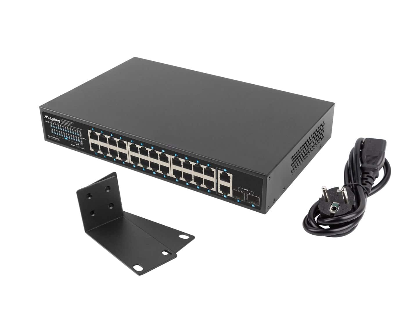 LANBERG SWITCH POE RACK 19" 24X 1GB POE+/2X GB/2X SFP 250W RSGE-24P-2GE-2S-250 — zdjęcie 1 z 7