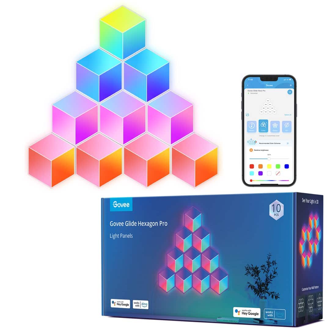 Govee Panele świetlne Glide Hexa Pro (zestaw 10 szt.) H6066 — zdjęcie 1 z 4