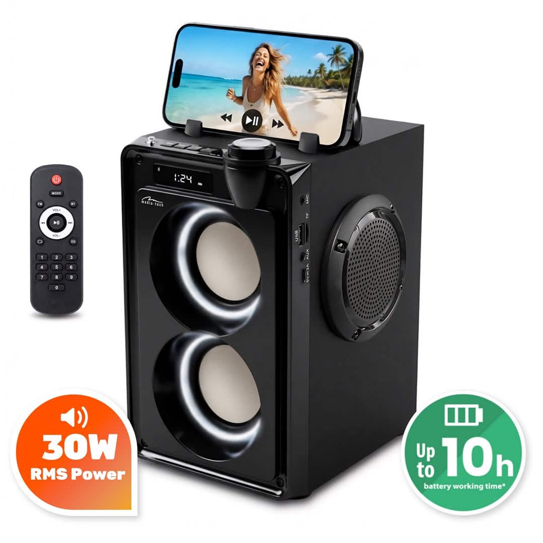 MEDIA-TECH PRZENOŚNY GŁOŚNIK BLUETOOTH OVERBOX MT3186 — zdjęcie 1 z 8