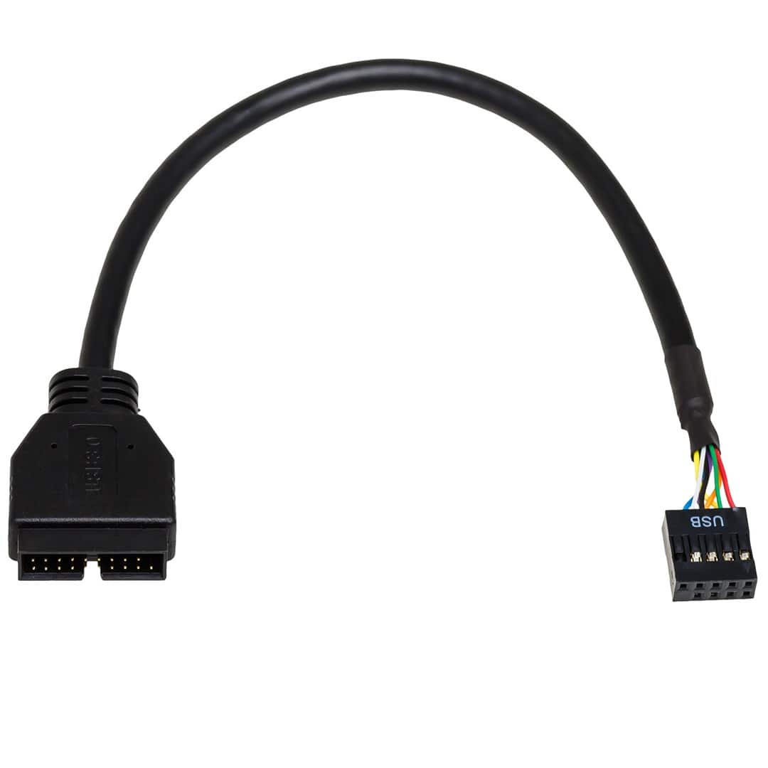 Kabel Akyga AK-CA-28 (IDC 10 pin F - IDE 20-pin M; 0,20m; kolor czarny) — zdjęcie 1 z 2