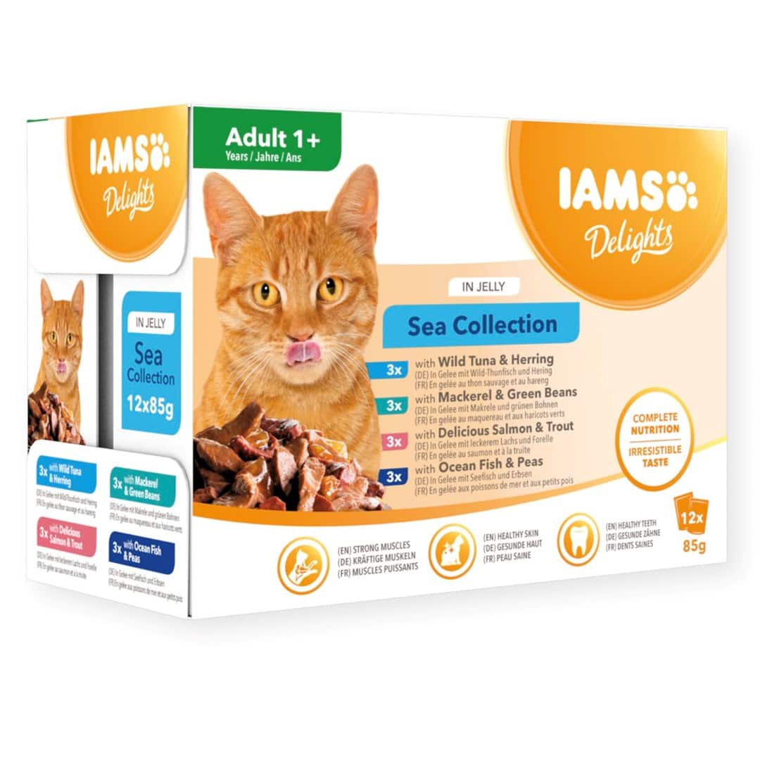 Mokra karma dla dorosłych kotów IAMS Advanced Nutrition, smak rybny, 12x85g