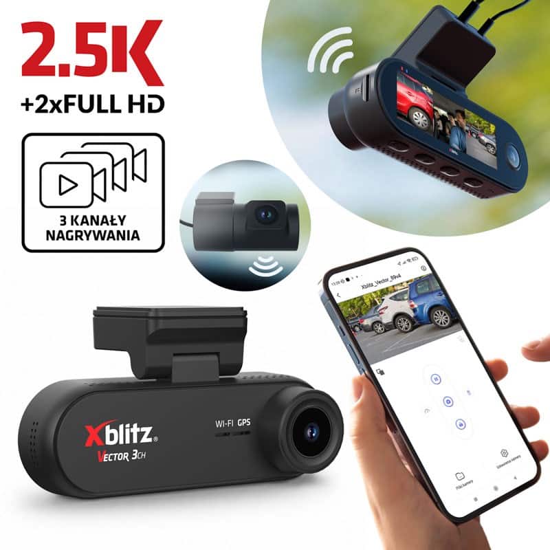 XBLITZ WIDEOREJESTRATOR 3-KANAŁOWY VECTOR 3CH — zdjęcie 1 z 7