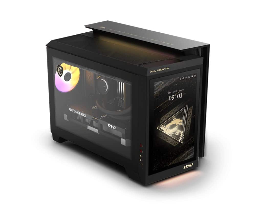 Komputer Gamingowy MSI MEG Vision X AI 2NVR7-290EU z procesorem AMD Ryzen 7 7800X, 64GB DDR5, 1TB SSD, kartą graficzną NVIDIA GeForce RTX 5070 Ti 16GB — zdjęcie 1 z 3