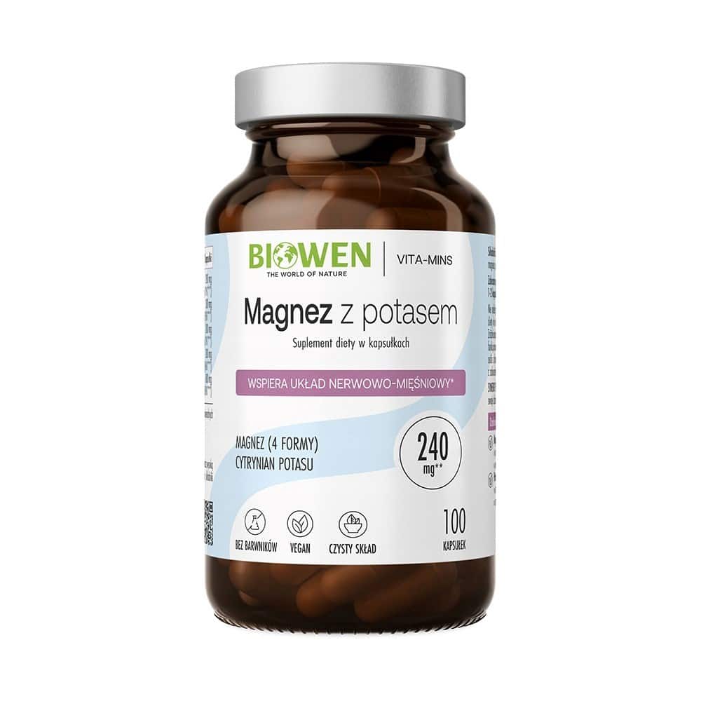 BIOWEN Magnez 4X z Potasem - 100kaps. — zdjęcie 1 z 2
