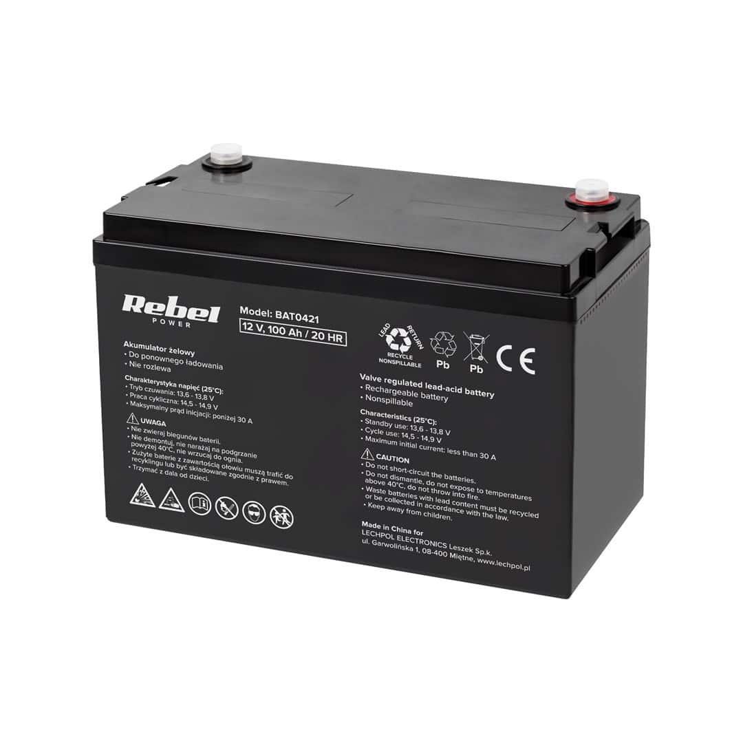 Akumulator żelowy VRLA AGM Rebel 12V 100Ah — zdjęcie 1 z 2