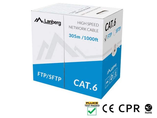 Kabel sieciowy Lanberg LCF6-11CU-0305-S (FTP; 305m; kat. 6; kolor szary) — zdjęcie 1 z 2
