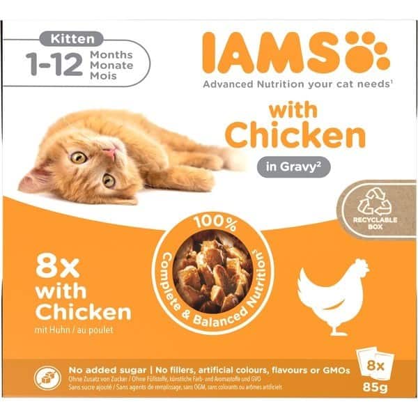 Mokra karma dla kociąt IAMS Delights w sosie 8x85g