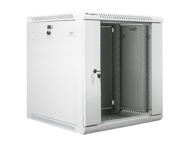 Szafa rack Lanberg WF01-6612-10S (12U; 635mm / 600mm / 600 mm; wisząca; Szklane; 19''; kolor szary) — zdjęcie 1 z 5