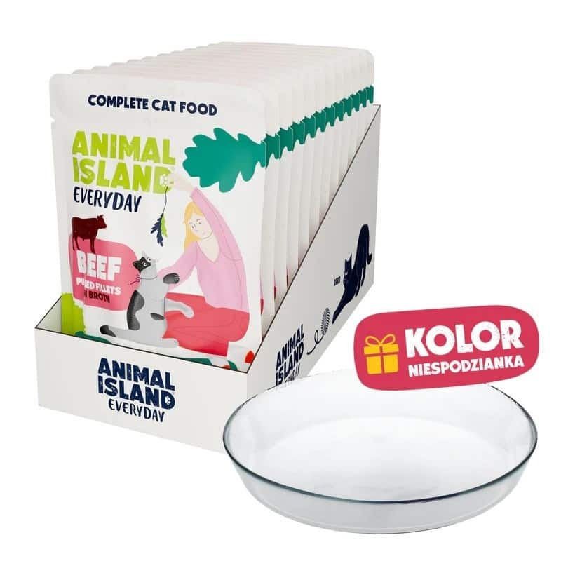 ANIMAL ISLAND Wołowina w filecie 12x85g+talerzyk