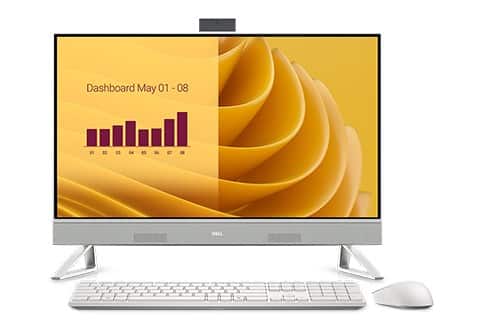 Dell 27 AiO EC27250 i5-1334U 27.0"FHD Matt 16GB DDR5 SSD512 Iris Xe Graphics Cam 5MP WLAN+BT Backlit Kb W11Pro 3Y ProSupport — zdjęcie 1 z 8