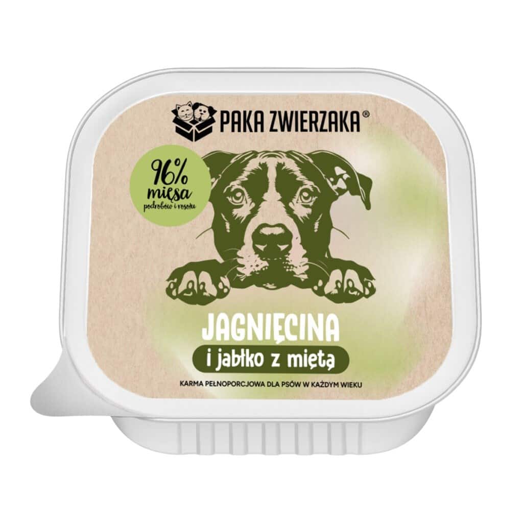 Paka Zwierzaka Jagnięcina i jabłko mokra karma dla psa tacka 150g — zdjęcie 1 z 3