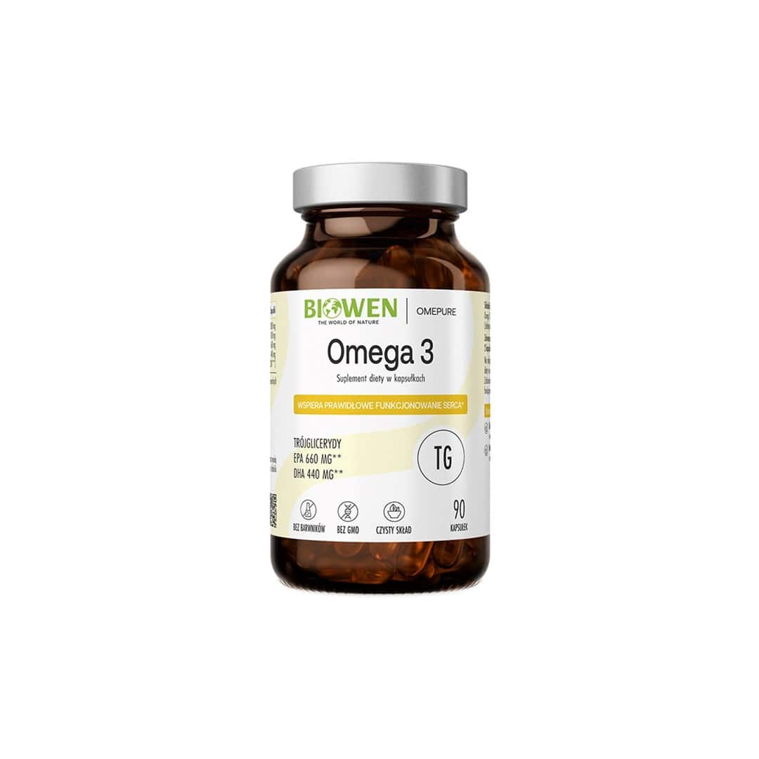 Suplement Omega-3 - BIOWEN 90 kapsułek (660 mg EPA, 440 mg DHA) — zdjęcie 1 z 2