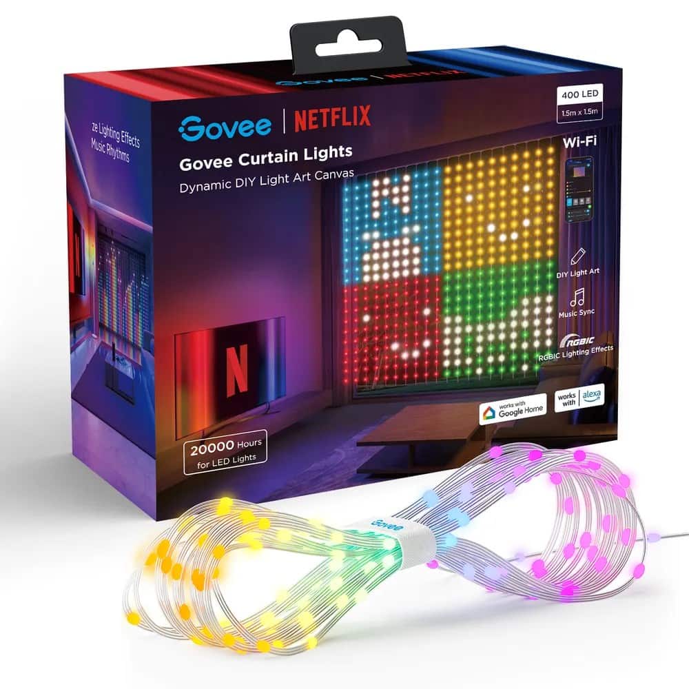 Govee Kurtyna świetlna Wi-Fi i Bluetooth (wersja Netflix Co-Branding) H70BC — zdjęcie 1 z 7