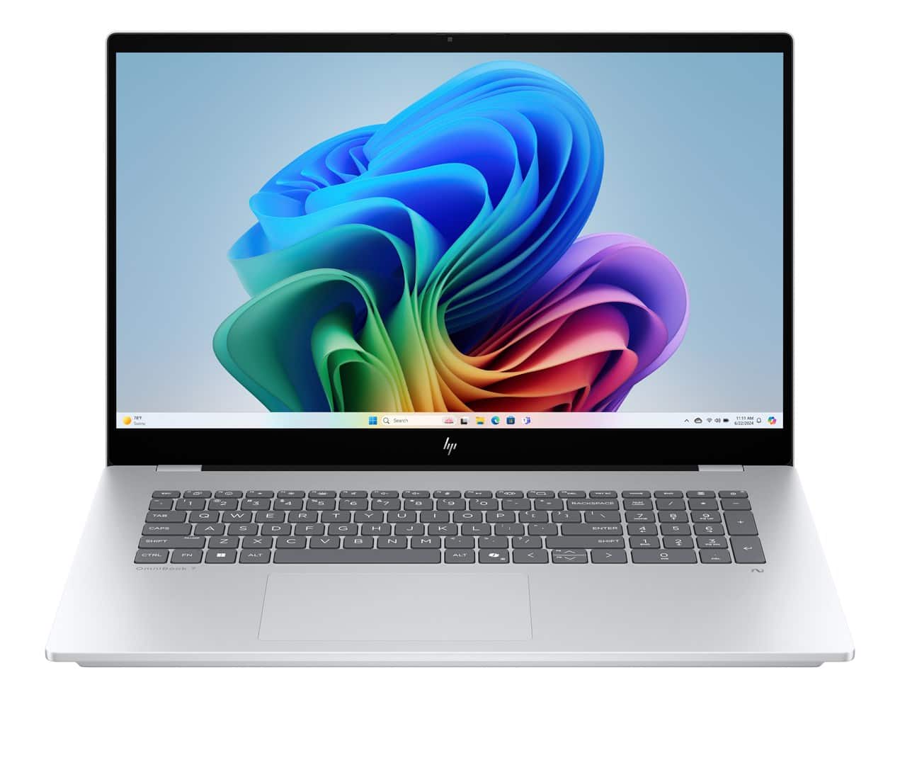 HP OmniBook 7 17-dc0219nw Ultra 5 226V 17.3"FHD Touch IPS 400nits Glare 16GB LPDDR5X SSD1TB Arc 130V Cam 5MP+IR 83Wh Win11 Ice Silver 2Y — zdjęcie 1 z 8