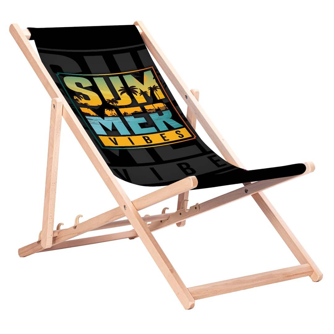 GREENBLUE LEŻAK KLASYCZNY BUKOWY WZÓR NADRUKU SUMMER VIBES GB183 SUMMER VIBES — zdjęcie 1 z 3