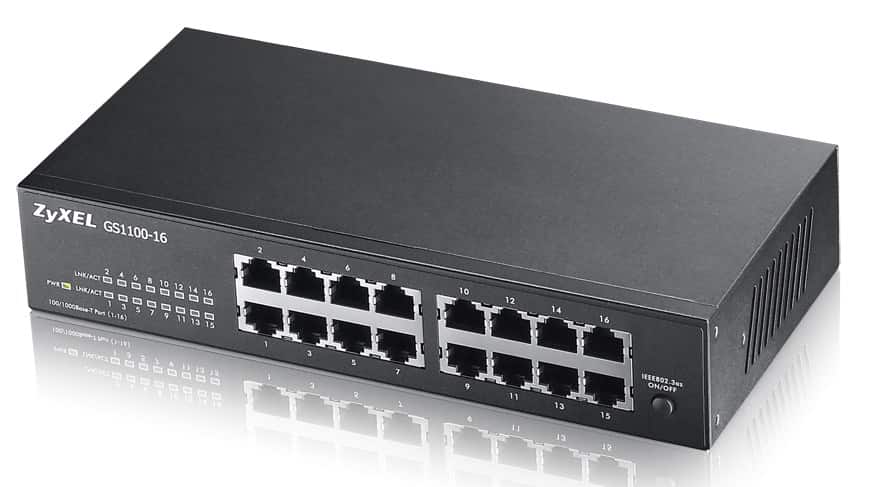 Switch Zyxel GS1100-16E-EU0101F 16p Unmanaged, Fanless, Slim — zdjęcie 1 z 8