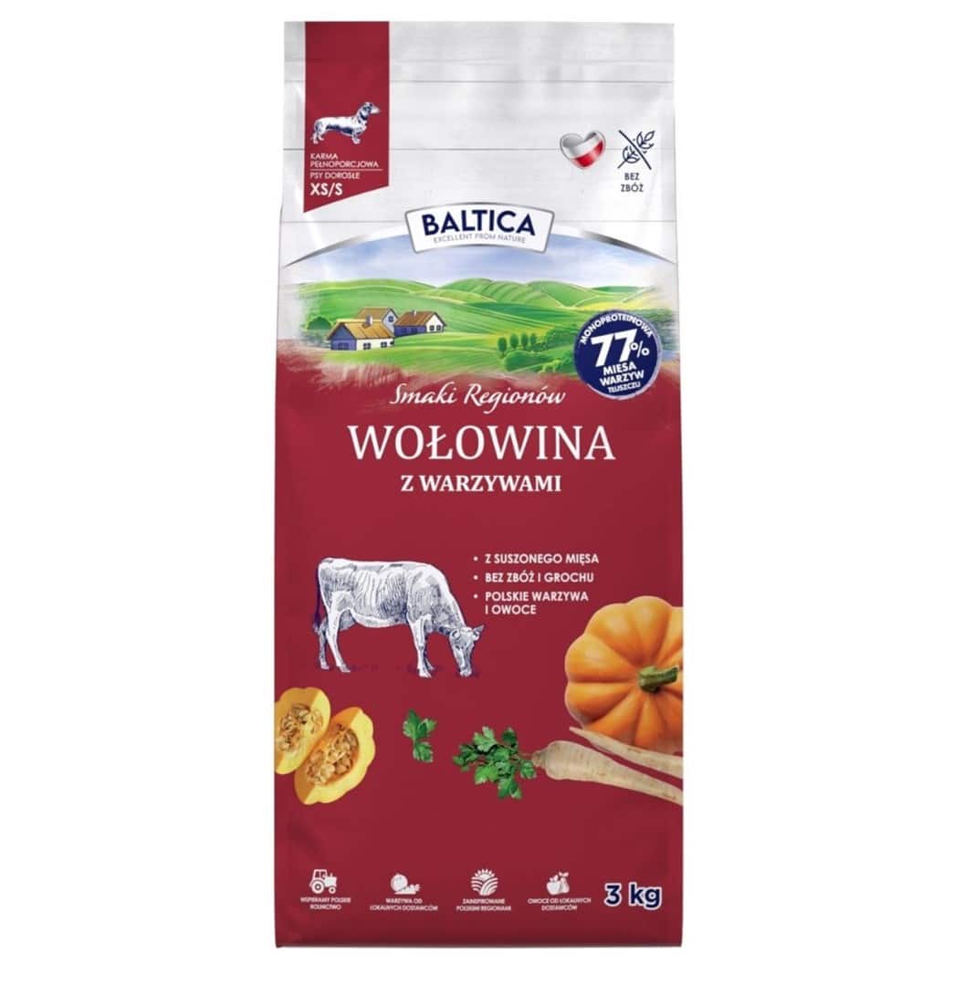 Karma sucha dla dorosłych psów małych ras BALTICA SR Adult Wołowina z warzywami 3kg