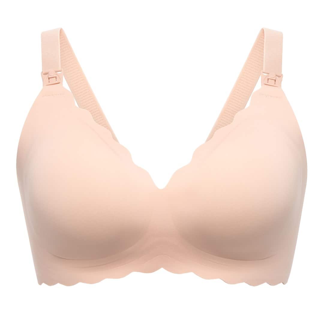Bezszwowy biustonosz do karmienia Momcozy YN46 Floral Support, cielisty, rozmiar S — zdjęcie 1 z 4