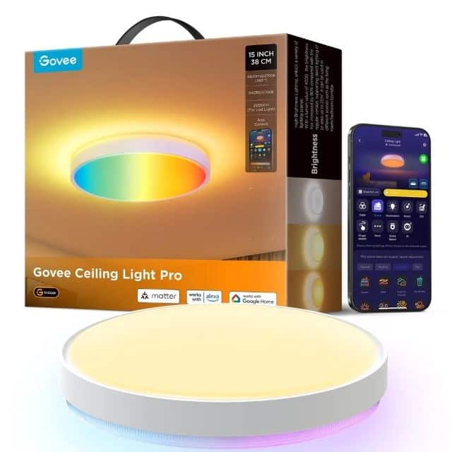 Govee Okrągła inteligentna lampa sufitowa 15 cali RGBICWW + RGBICWW H60A6 — zdjęcie 1 z 3