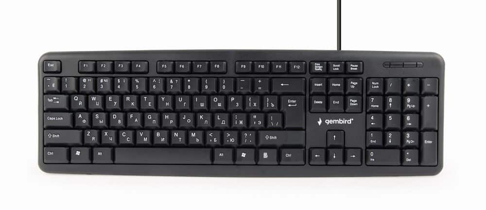 Klawiatura Gembird KB-U-103-RU (USB 2.0, układ US, czarna) — zdjęcie 1 z 8