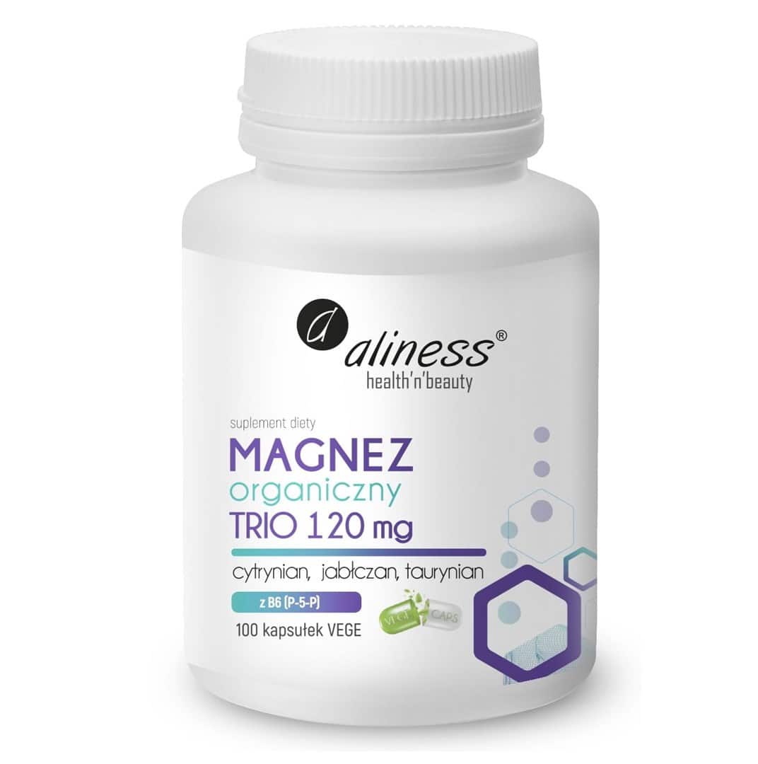 Aliness Magnez organiczny TRIO 120 mg z B6 (P-5-P) x 100 VEGE kaps.