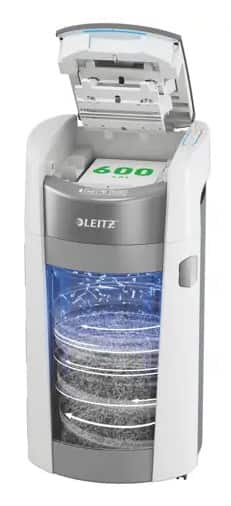 Niszczarka Leitz IQ Optimax AutoFeed 600, 600 kartek, poziom bezpieczeństwa P4, kosz 50 l — zdjęcie 1 z 8