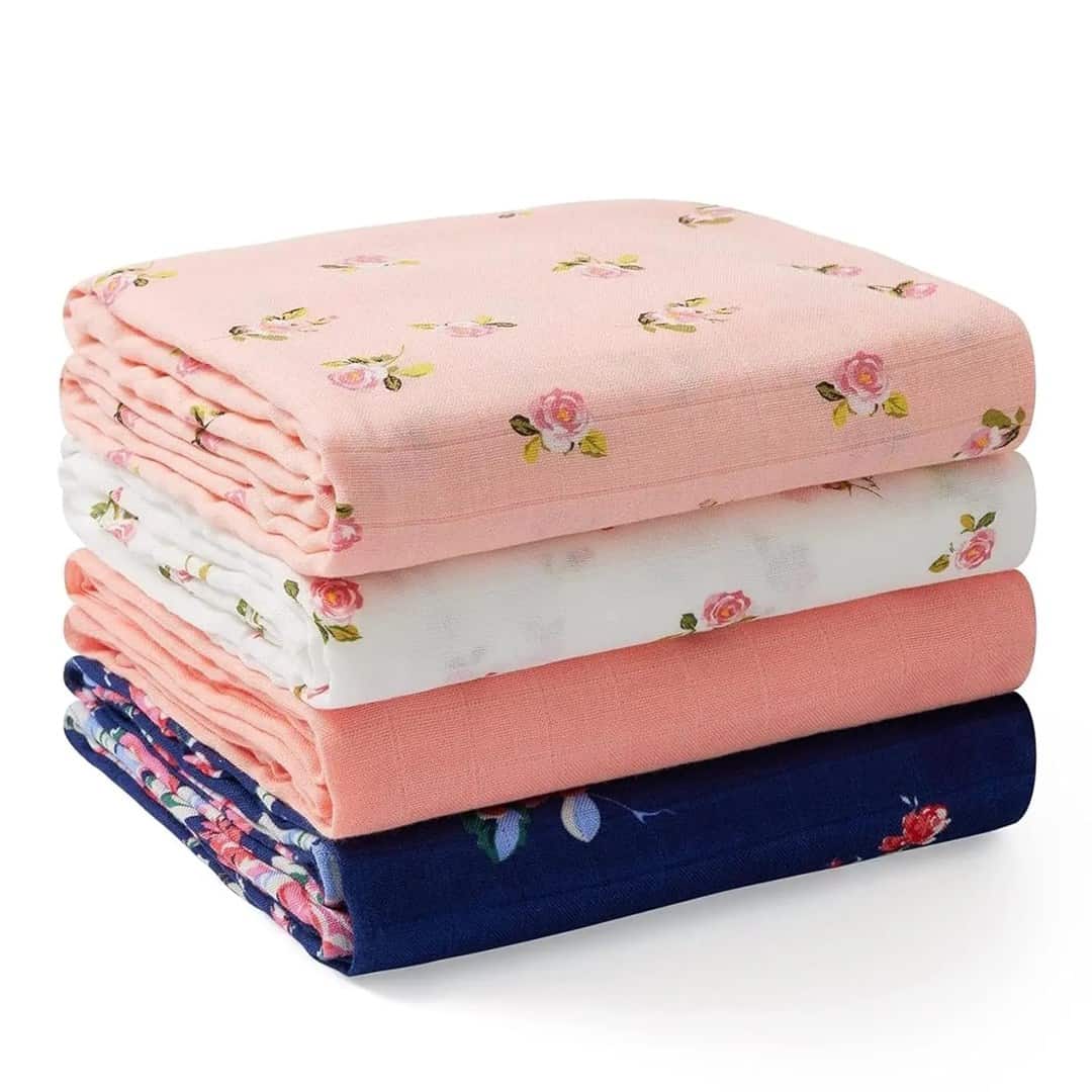 Ręczniki muślinowe MOMCOZY SJ003, 4 sztuki, 47 x 47 cali