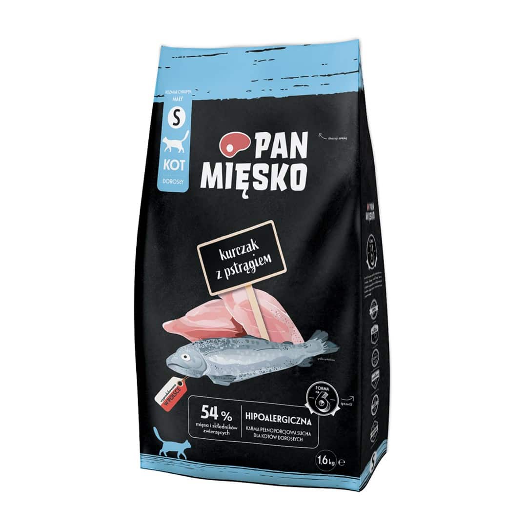 Karma sucha dla kota Pan Mięsko Kurczak z pstrągiem (dorosły) 1,6 kg