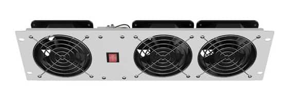 Panel wentylacyjny pionowy LANBERG 3U 19" do szaf RACK, 3 wentylatory, 230V, szary — zdjęcie 1 z 7