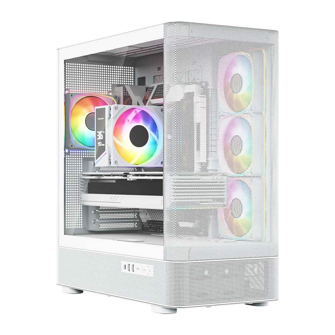 Obudowa komputerowa MODECOM Volcano AQ 300 ARGB Midi Tower Biała — zdjęcie 1 z 8