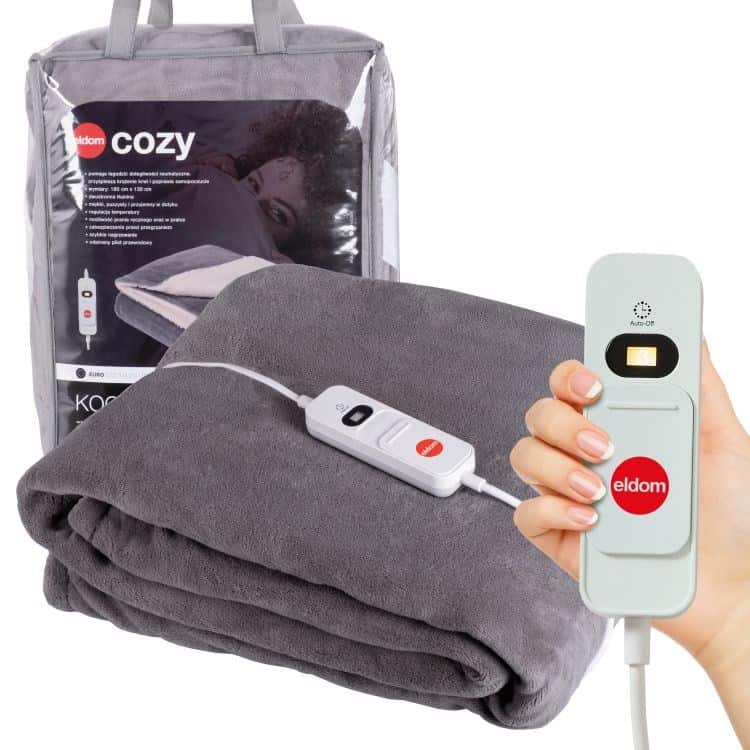 Koc elektryczny ELDOM KT200 KOZY 120W, pilot przewodowy, 3 poziomy pracy, regulacja temperatury, szybkie nagrzewanie — zdjęcie 1 z 8