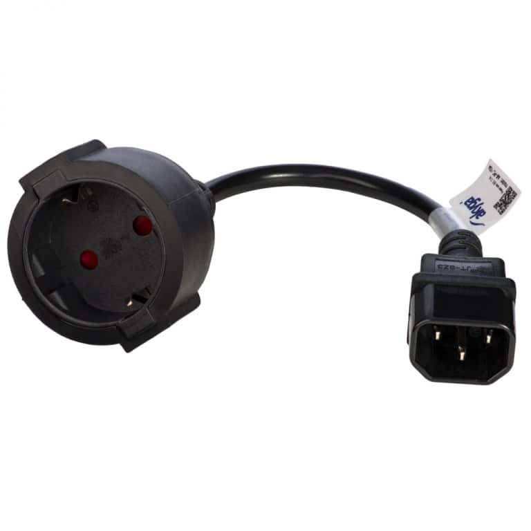 Kabel zasilający Akyga AK-PC-10A (C14 / IEC 320 C14 M - Schuko F; 0,15 m; czarny) — zdjęcie 1 z 3
