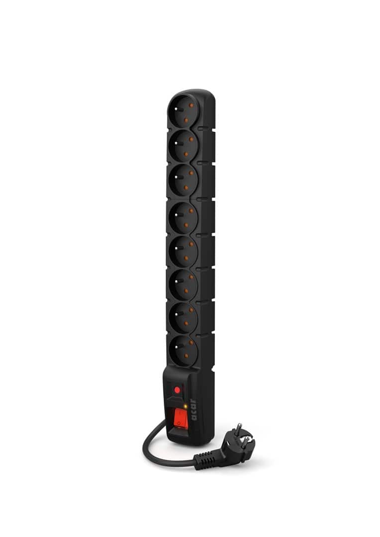 Listwa zasilająca Acar S8 PRO (8 gniazd, 1,5m, czarna)