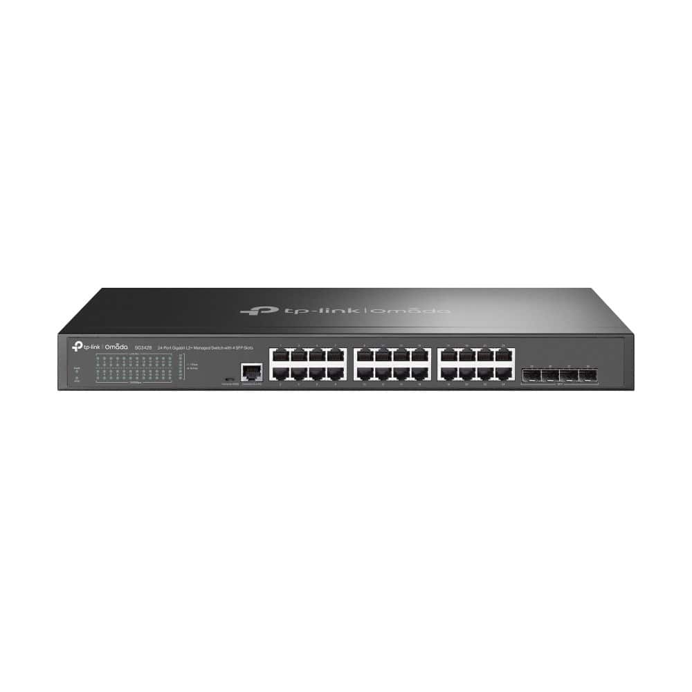 Switch zarządzalny TP-Link JetStream SG3428, 24 porty Gigabit Ethernet, 4 sloty SFP