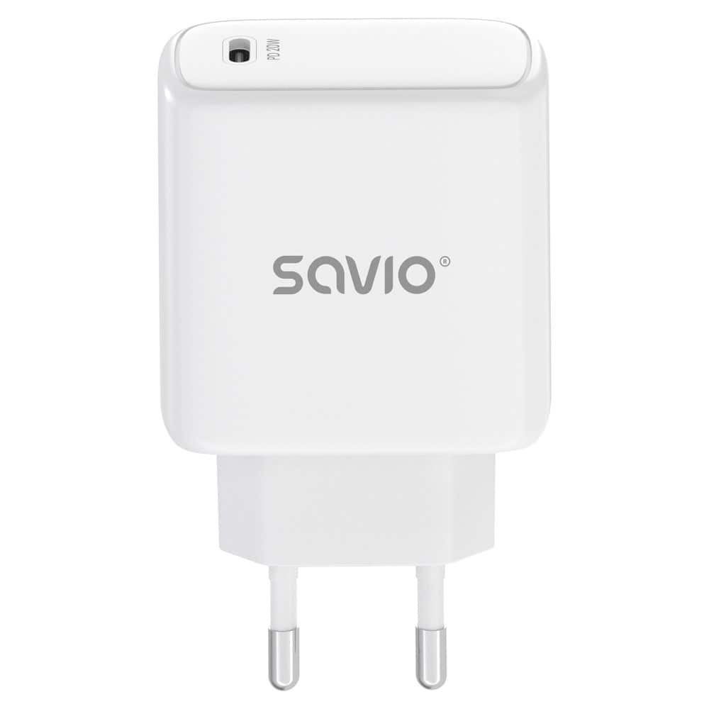 Ładowarka sieciowa SAVIO LA-14, 20W, Power Delivery 3.0, biała — zdjęcie 1 z 8