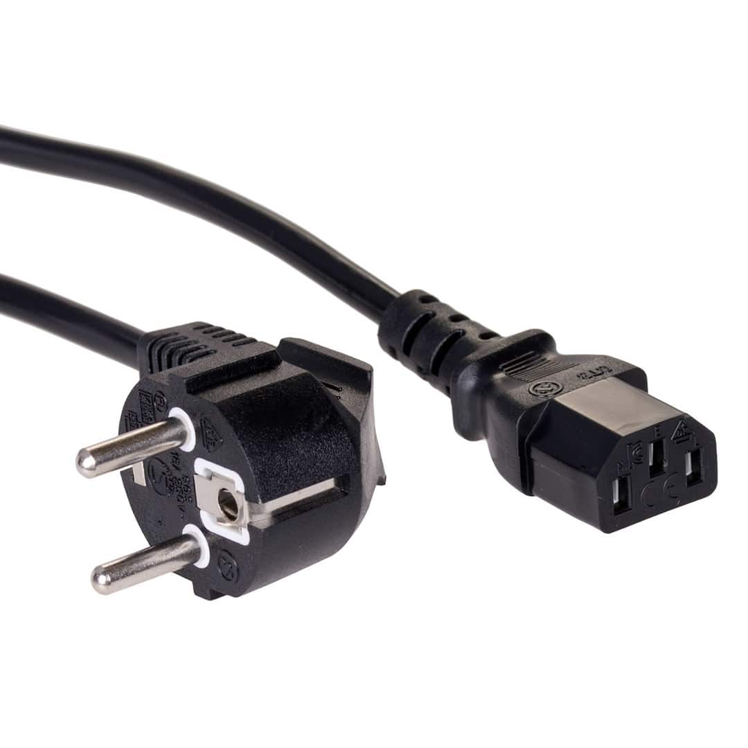 Kabel zasilający Akyga AK-PC-06A (Hybrydowy C/E/F - C13, 3m, czarny) — zdjęcie 1 z 4
