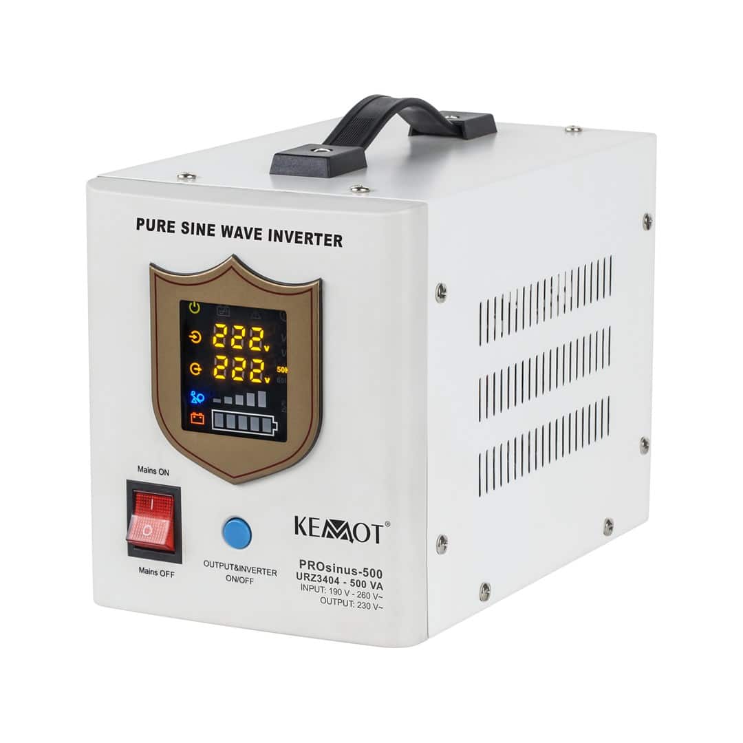 Zasilacz awaryjny Kemot PROsinus-500 500VA/300W z czystą sinusoidą i ładowaniem 12V — zdjęcie 1 z 4