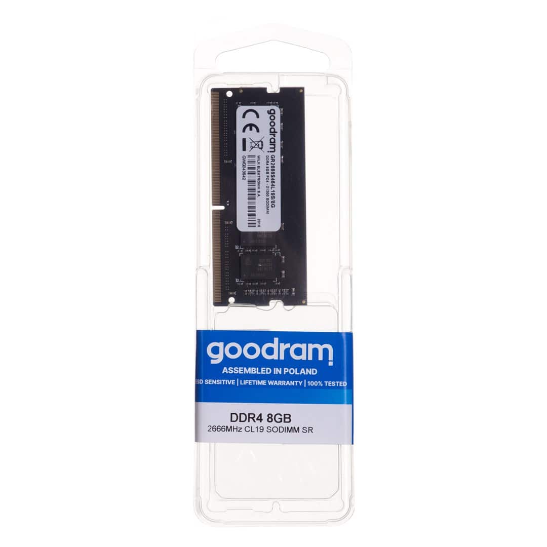 Pamięć RAM GoodRam GR2666S464L19S/8GB (DDR4 SO-DIMM; 8 GB; 2666 MHz; CL19)