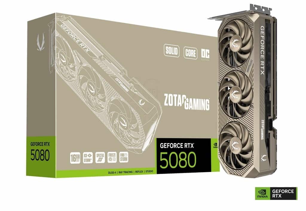 Karta graficzna ZOTAC GAMING GeForce RTX 5080 SOLID Core OC 20th Anniversary Edition — zdjęcie 1 z 7