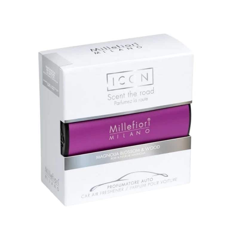 Odświeżacz do samochodu PURPLE - MAGNOLIA BLOSSOM & WOOD MILLEFIORI — zdjęcie 1 z 3