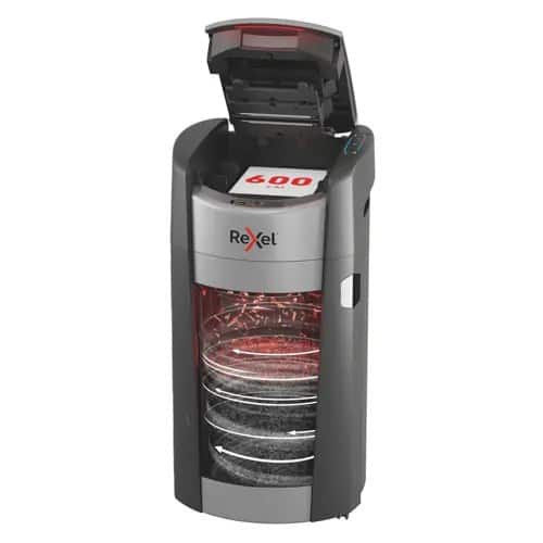 Niszczarka dokumentów Rexel ShredMax AutoFeed+ 600X, P4, 600 kartek, kosz 50 l — zdjęcie 1 z 8