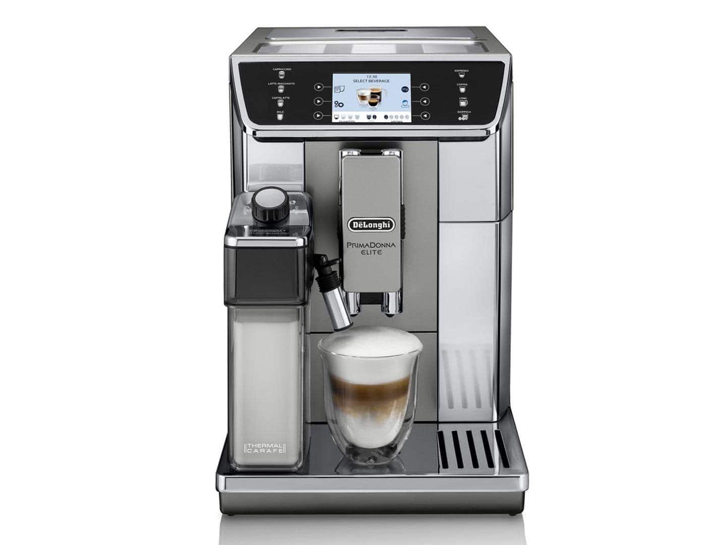 Ekspres ciśnieniowy DeLonghi PrimaDonna Elite ECAM 650.55.MS (1450W, srebrny) — zdjęcie 1 z 3