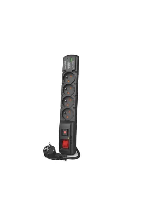 Listwa zasilająca Acar F4 USB-A/C (szybkie ładowanie) 3m, czarna — zdjęcie 1 z 2