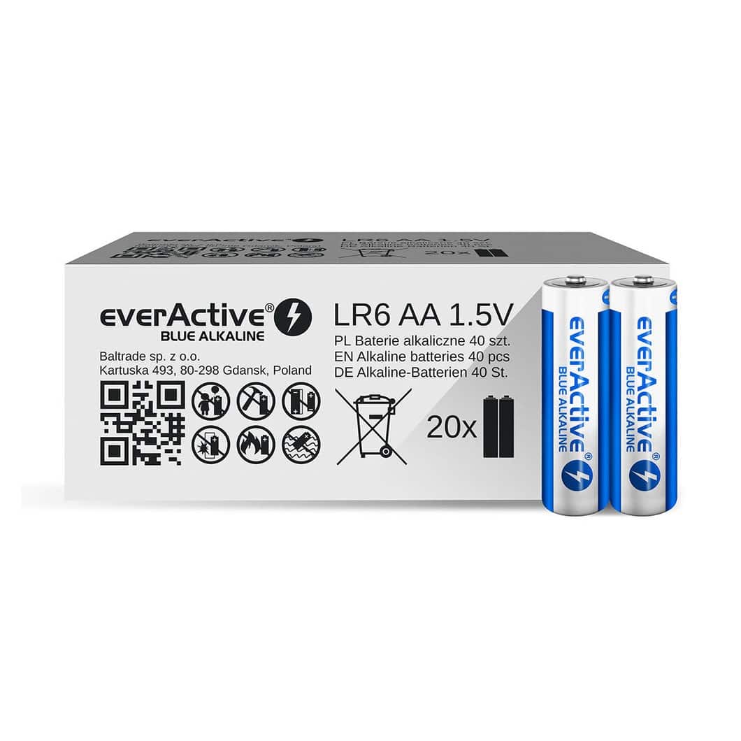 EVERACTIVE BATERIE ALKALICZNE AA - 40 SZTUK — zdjęcie 1 z 2