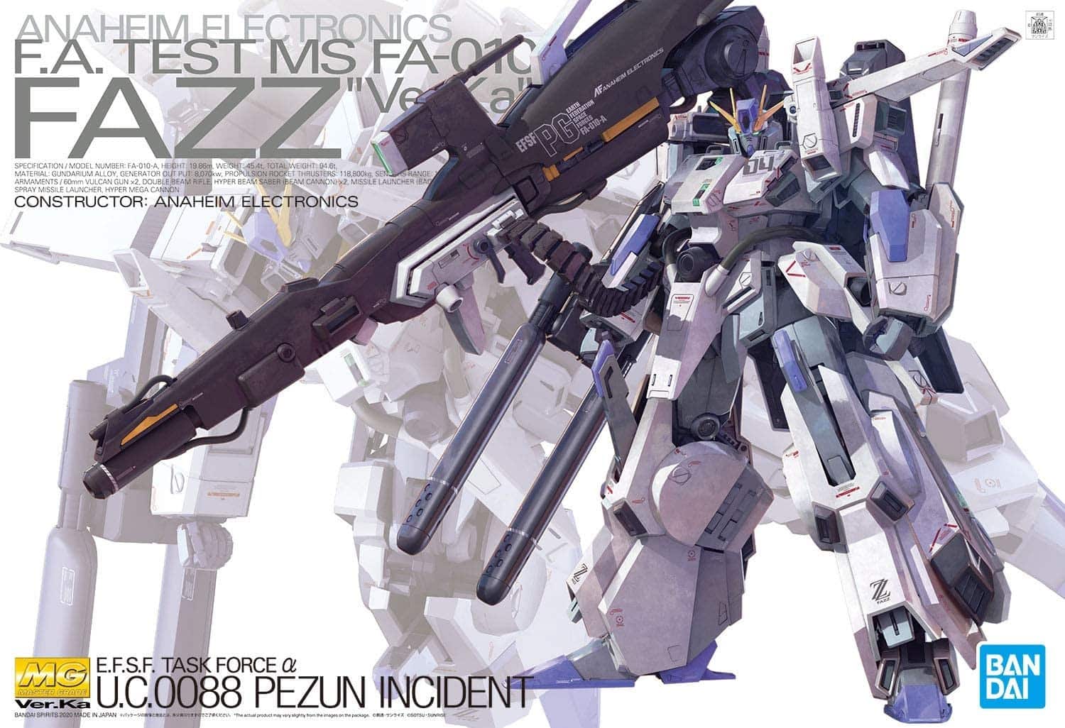 Figurka kolekcjonerska Bandai MG 1/100 FAZZ Ver.Ka — zdjęcie 1 z 6