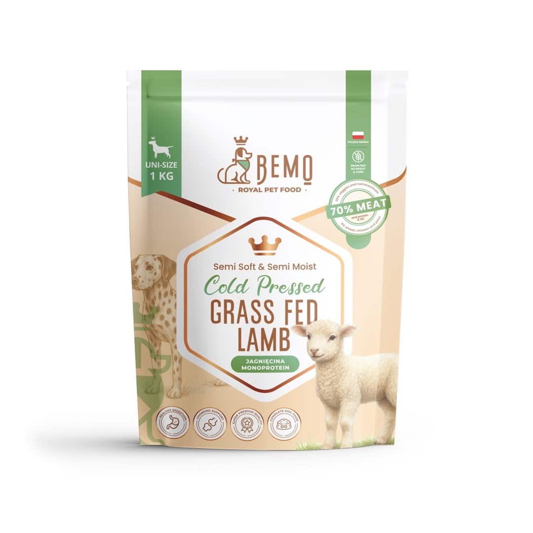Karma sucha dla psa Bemo Cold Pressed Grass Fed Lamb - tłoczona na zimno z jagnięciną 1kg