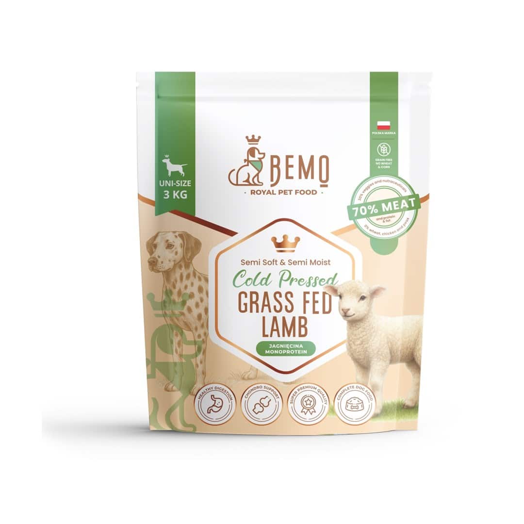 Karma sucha dla psa Bemo Cold Pressed Grass Fed Lamb - tłoczona na zimno z jagnięciną 3kg